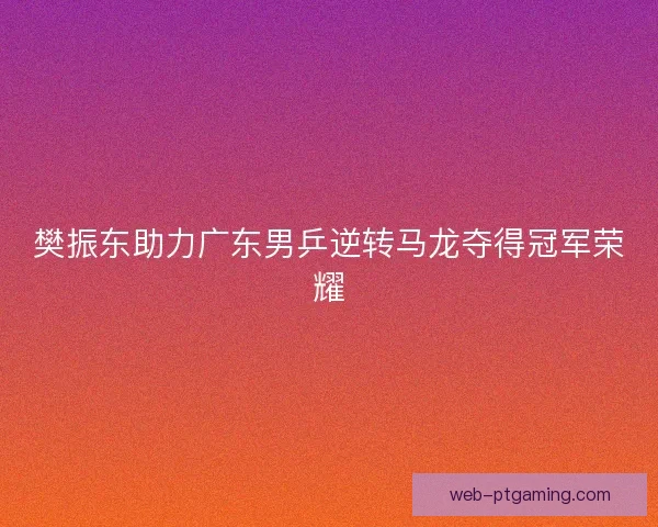 樊振东助力广东男乒逆转马龙夺得冠军荣耀